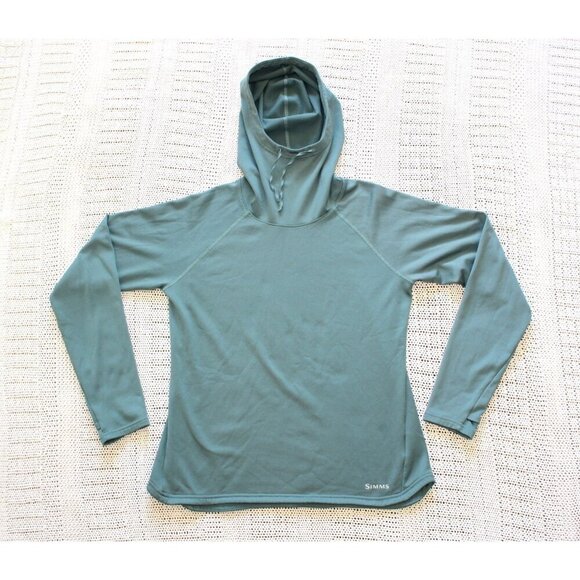 SIMMS Women's Heavyweight Baselayer Hooded Size LG Avalon Teal comfortable - Picture 4 of 11